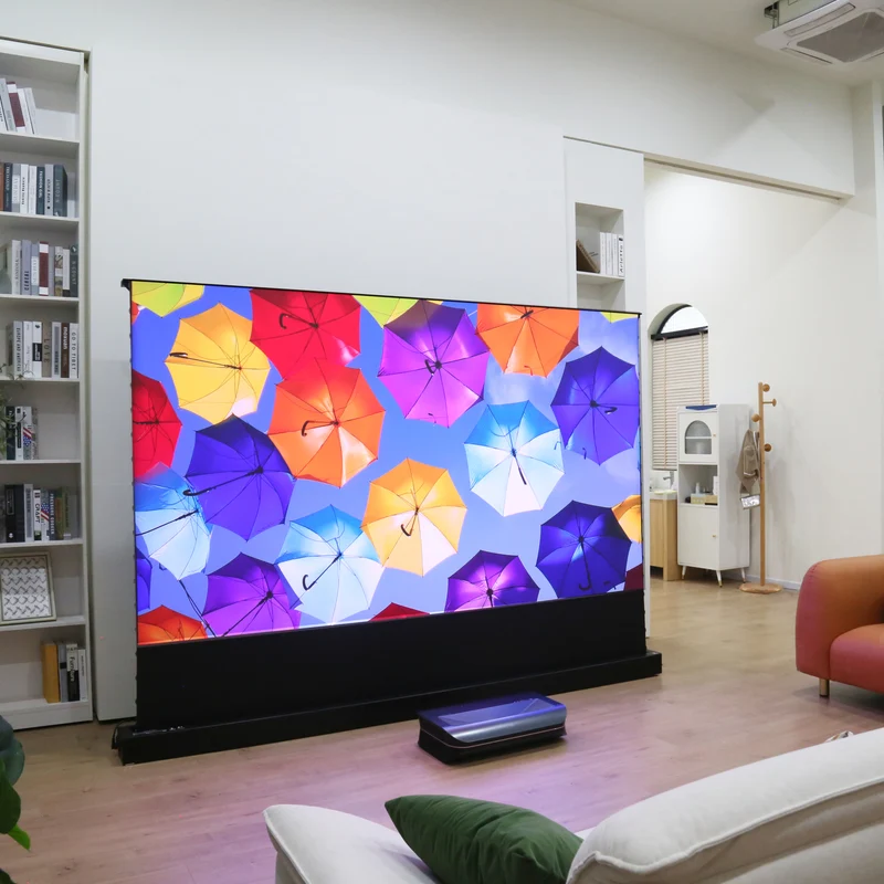 100'' -130'' Motorisierte Bodenleinwand