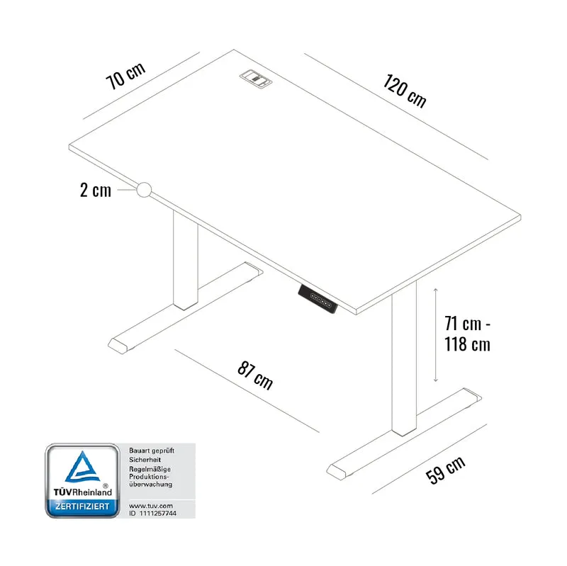 Desk Lite - Höhenverstellbarer Schreibtisch
