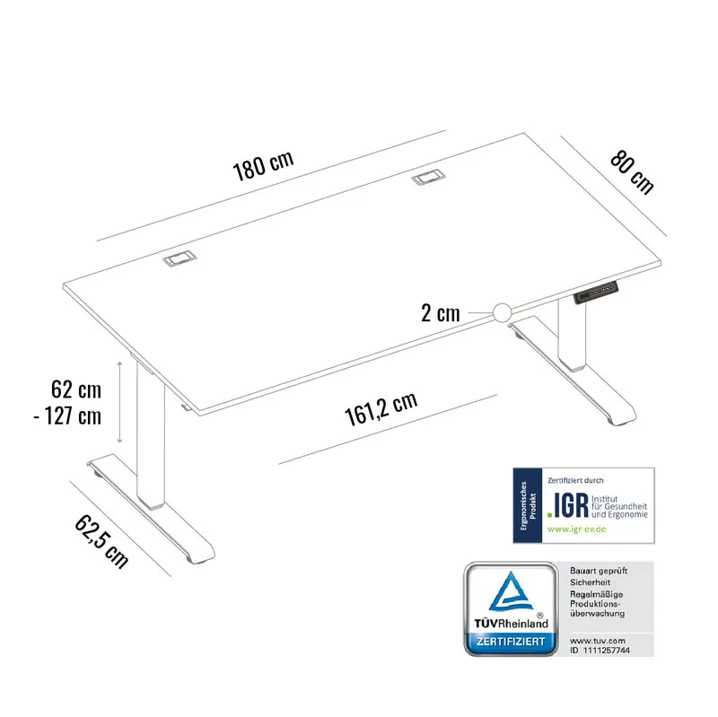 Desk Essential - Höhenverstellbarer Schreibtisch