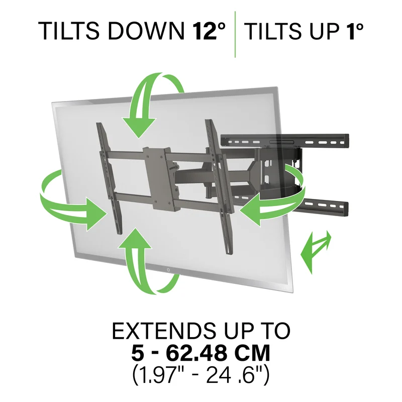 Secura Full-Motion Wall Mount For 32” – 90” flat-panel TVs
