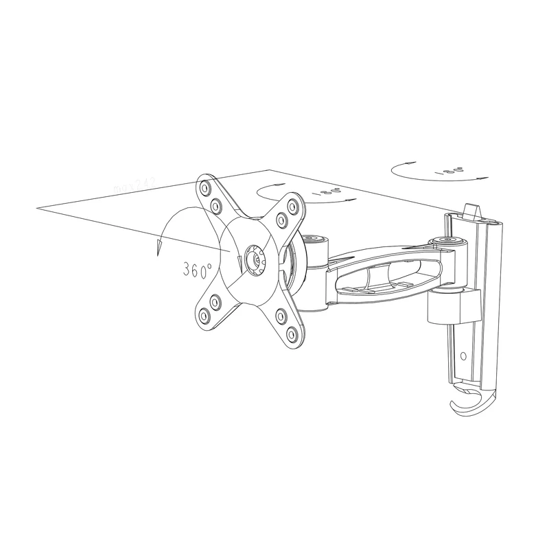 LO26 Full Motion TV Wall Bracket 10"–43" with Tilt, Swivel & Rotation