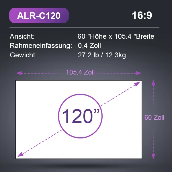 120''-150'' Cinematic ALR Leinwand