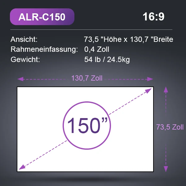 120''-150'' Cinematic ALR Leinwand