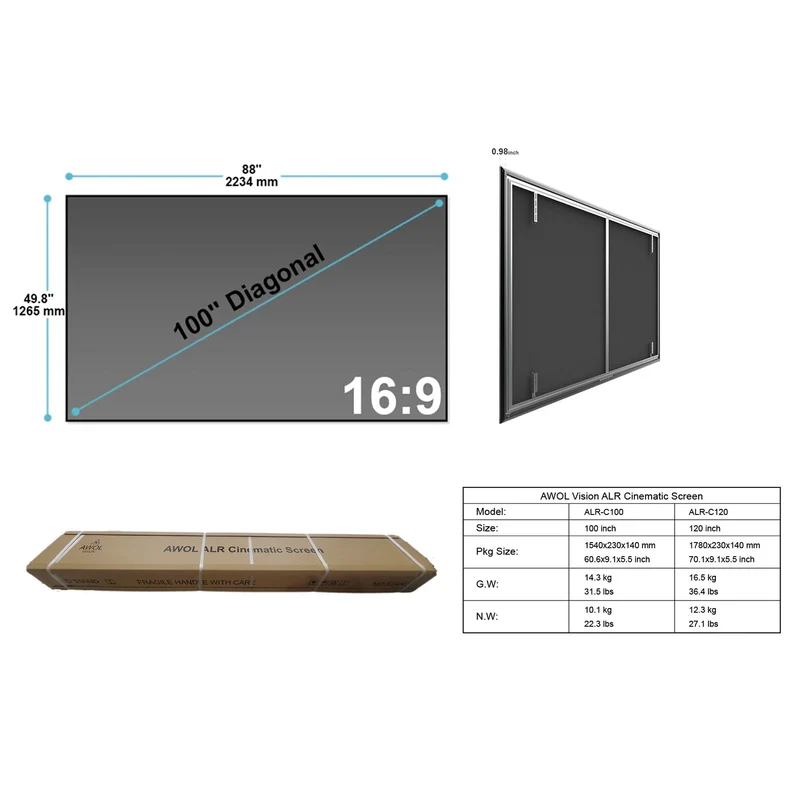 120''-150'' Cinematic ALR Leinwand