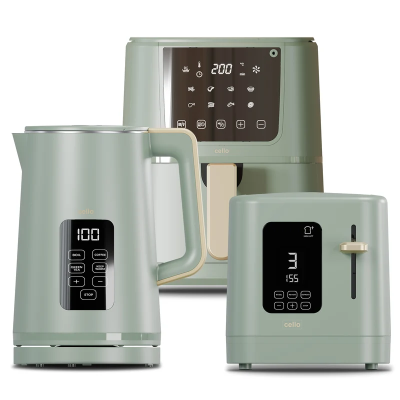 Kitchen Bundle - Digital Kettle + 2 Slice Toaster + Single Air Fryer (DE)