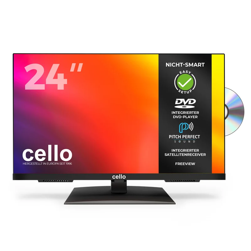 24” HD Ready TV with built-in DVD Player & Perfect Pitch Sound (DE)