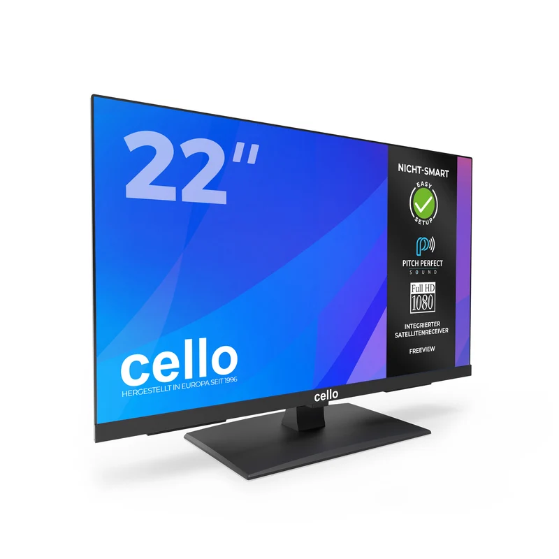 22” Full HD TV with Perfect Pitch Sound & Satellite Tuner (DE)