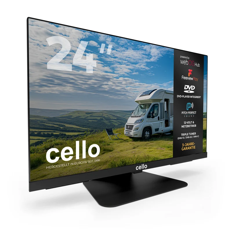 24″ Smart WebOS TV & DVD 12-Volt Traveller TV with Freeview Play (DE)