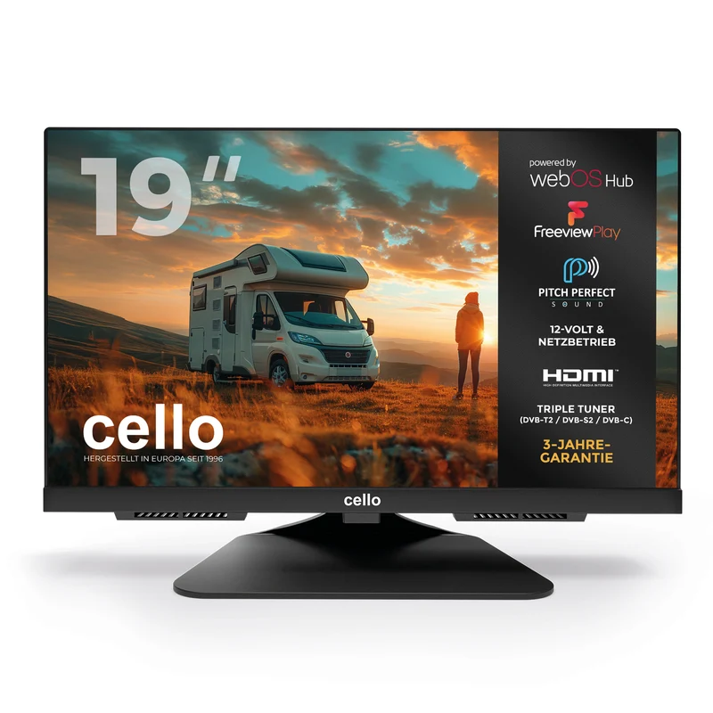 19″ Smart WebOS 12-Volt Traveller TV with Perfect Pitch Sound (DE)