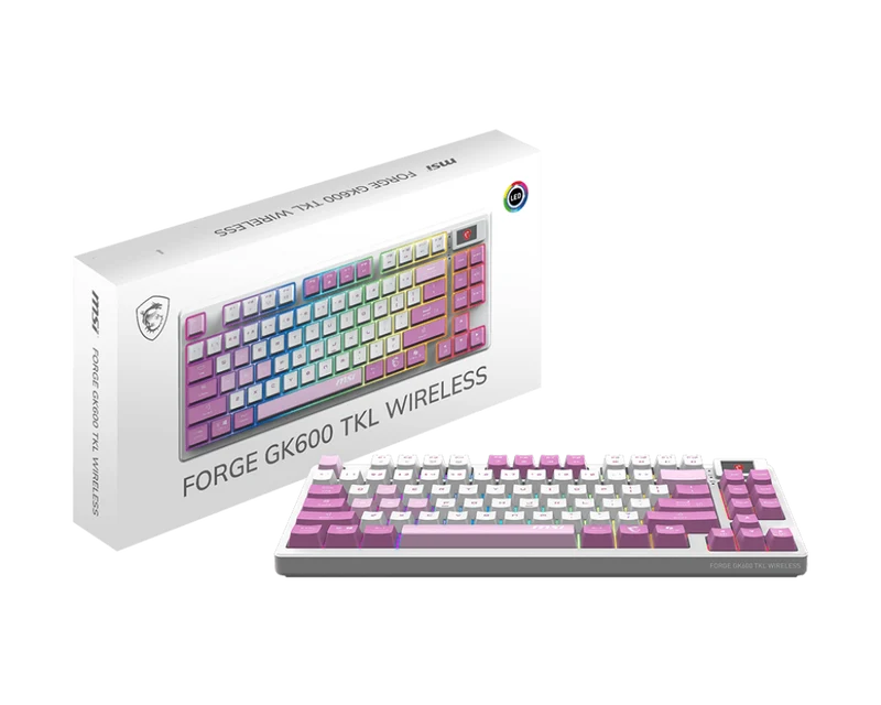 MSI CB Gaming Tastatur FORGE GK600 TKL WIRELESS VIOLET DE