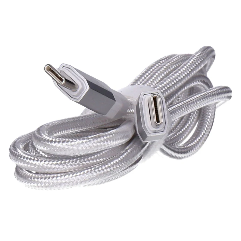 SDL Lade- und Synchonisierungskabel 1,2 m USB-C auf USB-C Stoff ummantelt weiß