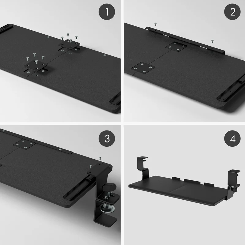Rotatable C-Clamp Keyboard Tray