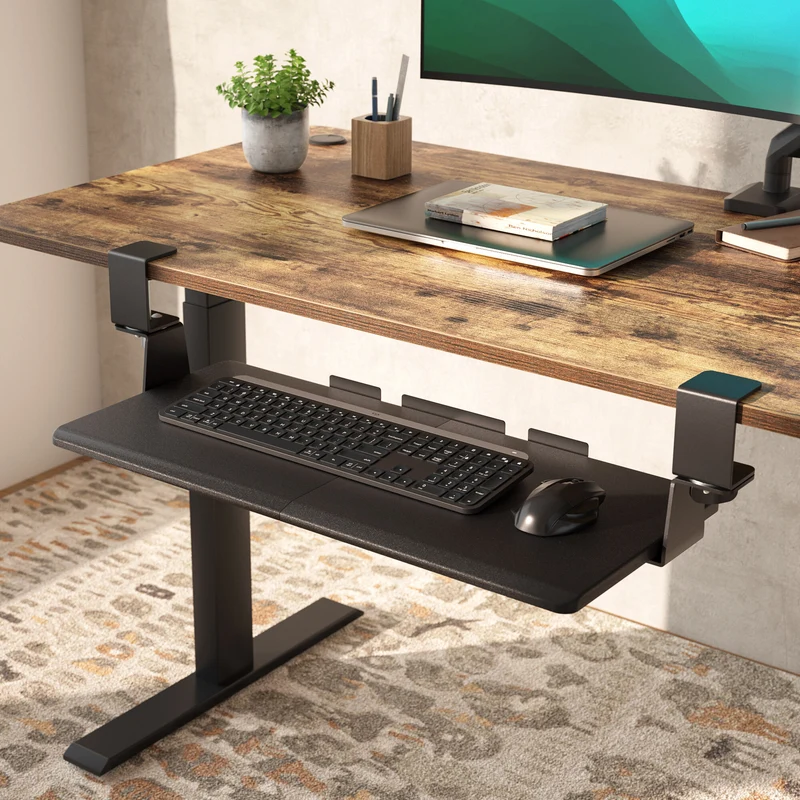 Rotatable C-Clamp Keyboard Tray