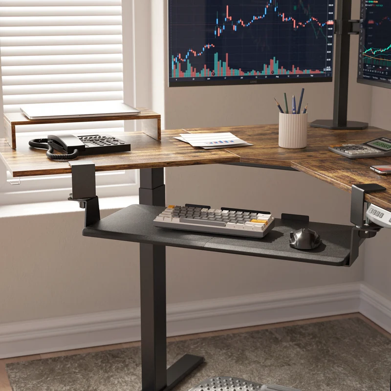 Rotatable C-Clamp Keyboard Tray