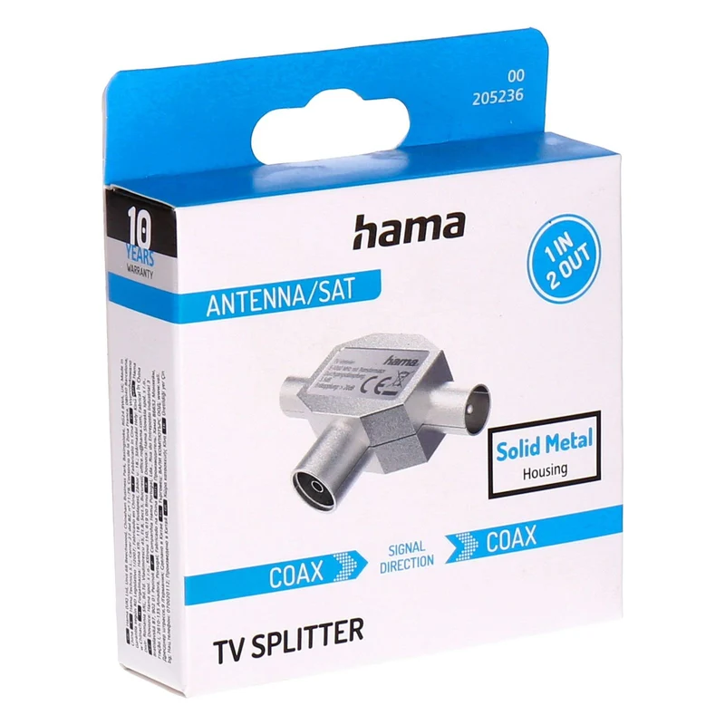 Hama 00205236 Kabelspalter oder -kombinator Kabelsplitter Silber