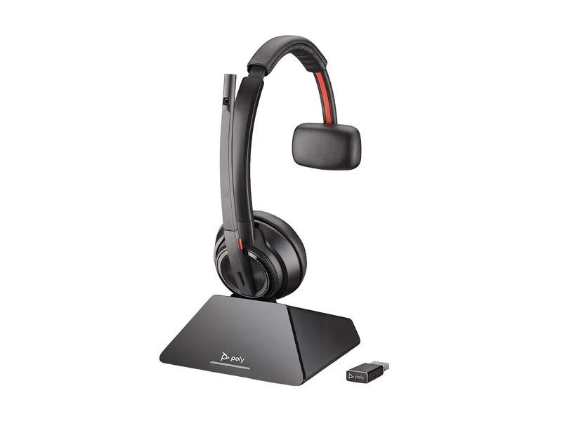 Poly Savi 8210 UC Microsoft Teams Mono DECT Headset with USB-A Adapter (77T31AA)
