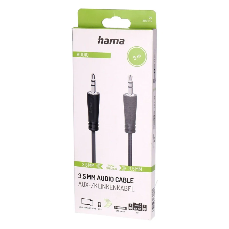 Hama 00205115 Audio-Kabel 3 m 3.5mm Schwarz
