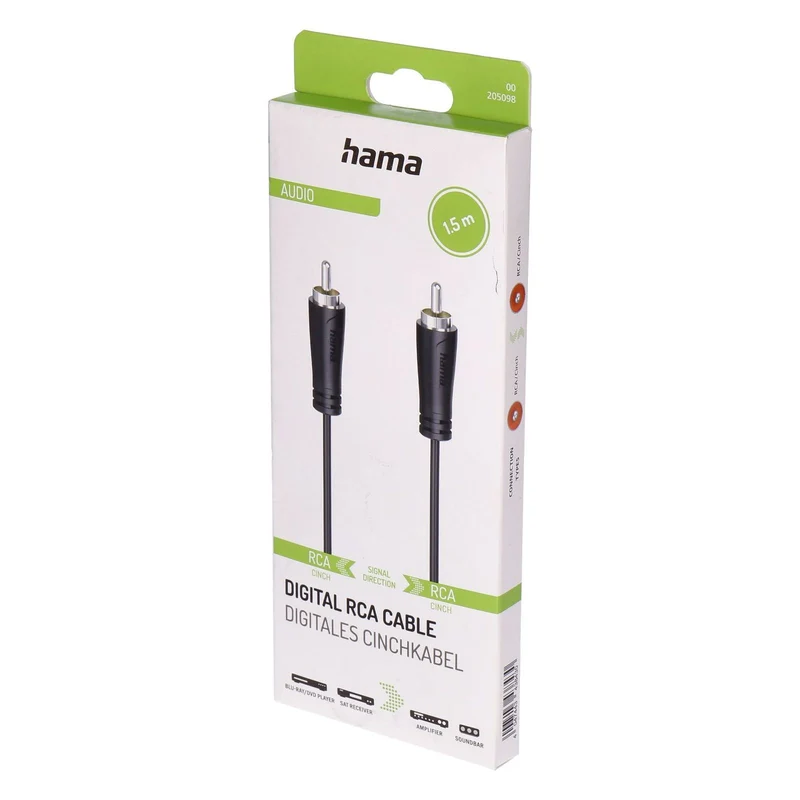 Hama 00205098 Audio-Kabel 1,5 m RCA Schwarz