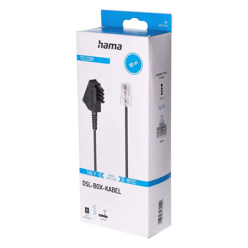 Hama 00201114 Telefonkabel 10 m Schwarz