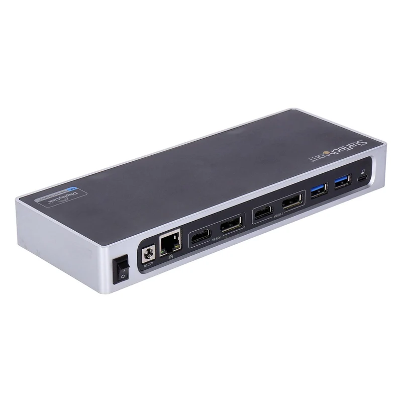 StarTech.com Dual-4K-Dockingstation – USB-C und -A DisplayPort für Zwei Monitore + HDMI