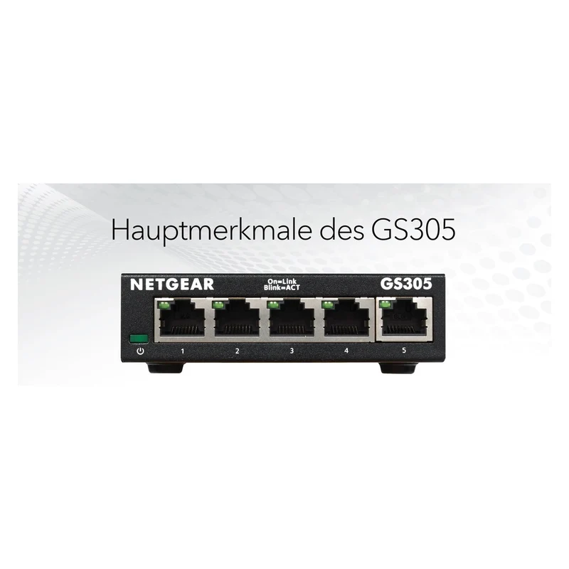 NETGEAR GS305 Switch 5 Port Gigabit Ethernet LAN Switch (Plug-and-Play Netzwerk Switch, LAN
