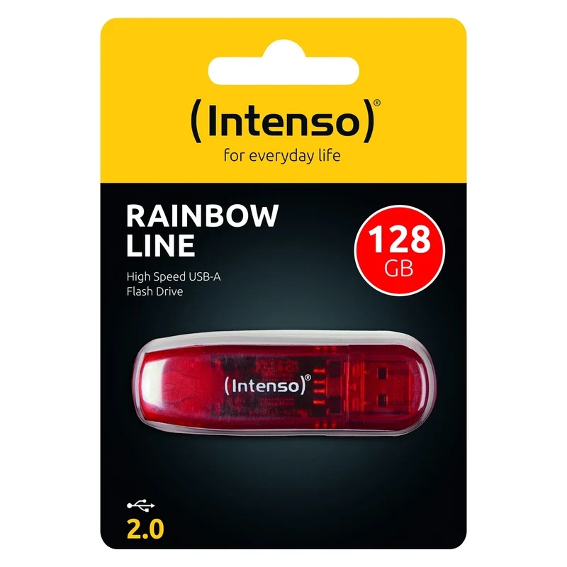 Intenso Rainbow Line USB-Stick 128 GB USB Typ-A 2.0 Rot, Transparent