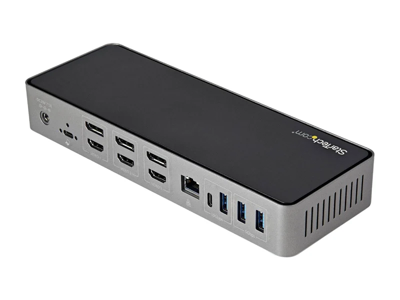 StarTech.com Thunderbolt USB-C USB-A Hybrid Universal Triple Monitor Docking Station, 4K DisplayPort & HDMI for Laptops (DK31C3HDPD)
