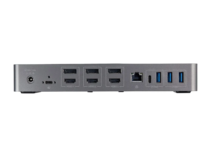 StarTech.com Thunderbolt USB-C USB-A Hybrid Universal Triple Monitor Docking Station, 4K DisplayPort & HDMI for Laptops (DK31C3HDPD)